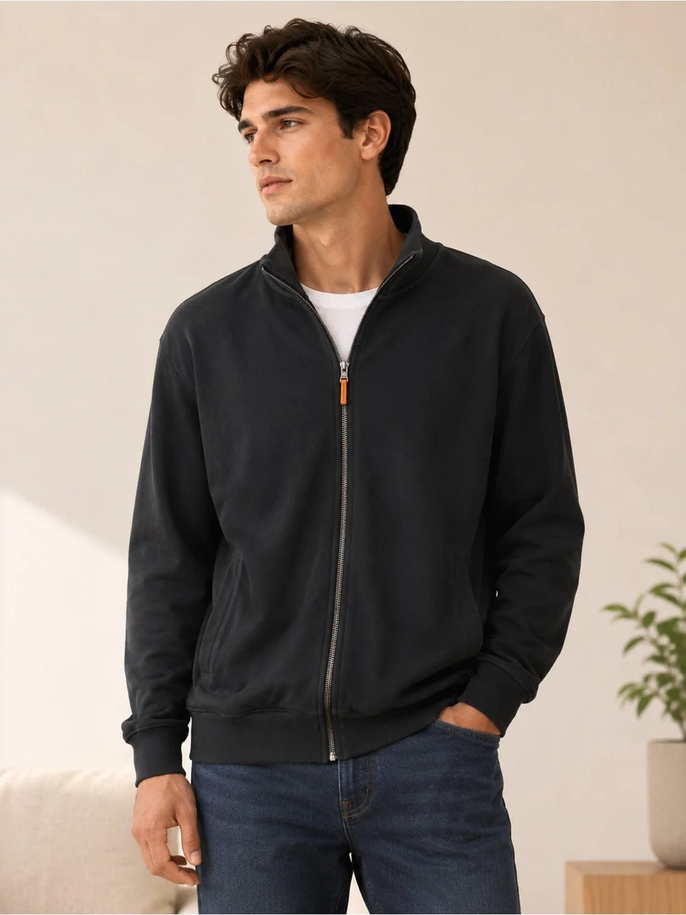 Polo Ralph Lauren Men’s Black Full Zip Cotton Jacket Size Medium